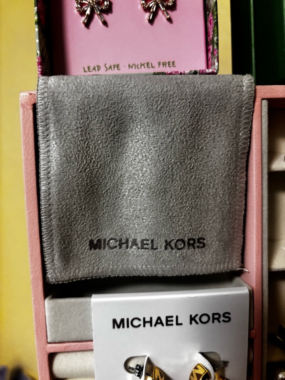 Michael Kors Silver Chic Dangling Warring With Dust Bag & Box - Picture 2 of 3